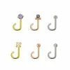 Wholesale 🎁 Multi-Pack CZ Goldtone Screw Nose Rings 6 Pack- 20 Gauge 🔔 -Playboy Shop 04119038 a