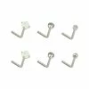 Best deal 💯 Multi-Pack CZ and Opal-Effect L-Bend Nose Rings 6 Pack - 20 Gauge 😀 -Playboy Shop 04119103 a