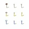 Cheapest 🎉 Multi-Pack Multi-Color CZ L-Bend Nose Rings 9 Pack - 20 Gauge 👍