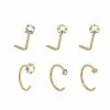 Buy 👍 Multi-Pack CZ Rose Gold L-Bend and Hoop Nose Rings 6 Pack- 20 Gauge 👍 -Playboy Shop 04119194 a