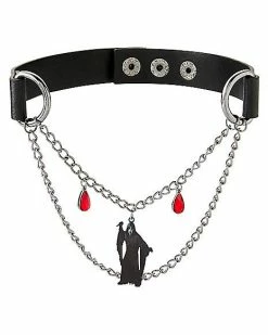 Cheap ⭐ Ghost Face Gem Double Chain Necklace 🛒