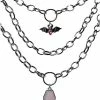 Best Pirce 🌟 CZ Pink Multi-Pack Coffin and Bat Link Chain Necklaces - 3 Pack 🧨 -Playboy Shop 04125639 a