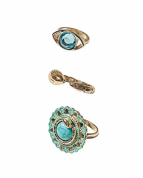 Flash Sale π Multi-Pack CZ Teal Flower Snake and Eye Rings - 3 Pack π 4 Flash Sale π Multi-Pack CZ Teal Flower Snake and Eye Rings - 3 Pack π - Image 2
