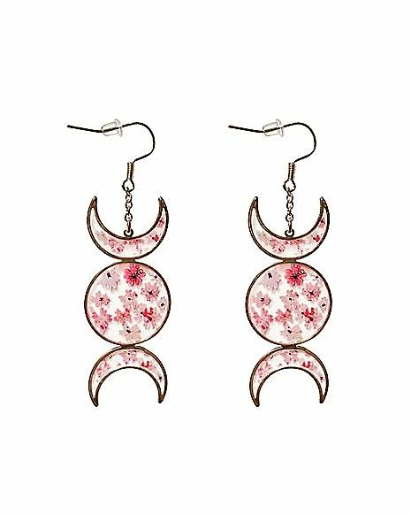 Discount 🧨 Triple Moon Flower Dangle Earrings 😍 3 Discount 🧨 Triple Moon Flower Dangle Earrings 😍