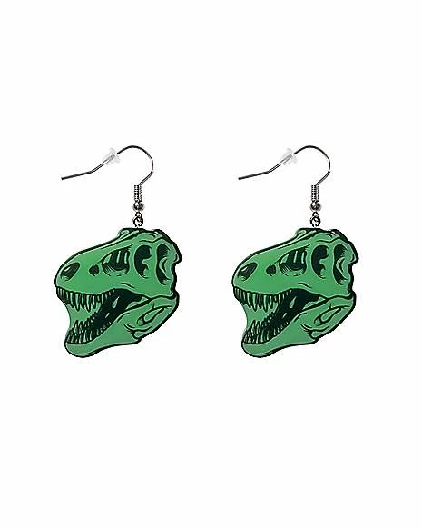 Promo π Glow in the Dark T-Rex Skull Dangle Earrings π 3 Promo π Glow in the Dark T-Rex Skull Dangle Earrings π