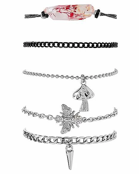 Hot Sale 😍 Multi-Pack Mushroom Chain Bracelets - 5 Pack ❤️ 4 Hot Sale 😍 Multi-Pack Mushroom Chain Bracelets - 5 Pack ❤️ - Image 2