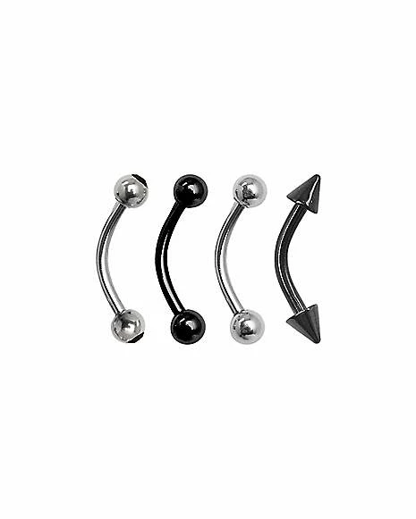 Best Pirce π Multi-Pack Silver and Black Gem-Effect Curved Barbells 4 Pack - 16 Gauge β¨ 4 Best Pirce π Multi-Pack Silver and Black Gem-Effect Curved Barbells 4 Pack - 16 Gauge β¨ - Image 2