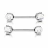 Coupon 🌟 Body Sensitive White Howlite Prong Stone ASTM F-136 Titanium Barbells - 14 Gauge 🧨