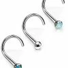 Deals ⭐ Multi-Pack Body Sensitive Synthetic Opal ASTM F-136 Titanium Screw Nose Rings 3 Pack - 18 Gauge ✔️ -Playboy Shop 07597297 a